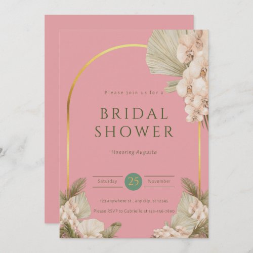 Modern Blush Dusty Pink Bridal Shower  Invitation