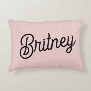 Modern Blush Dusty Pink Monogram and Name  Accent Pillow