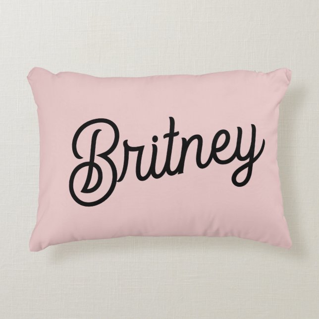 Modern Blush Dusty Pink Monogram and Name  Accent Pillow (Front)