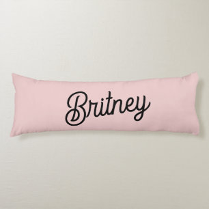 Modern Blush Dusty Pink Monogram and Name  Body Pillow