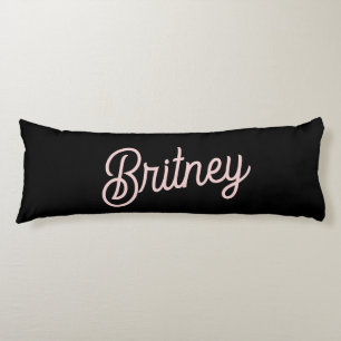 Modern Blush Dusty Pink Monogram and Name  Body Pillow