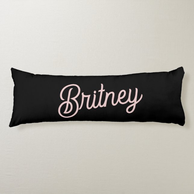 Modern Blush Dusty Pink Monogram and Name  Body Pillow (Front)
