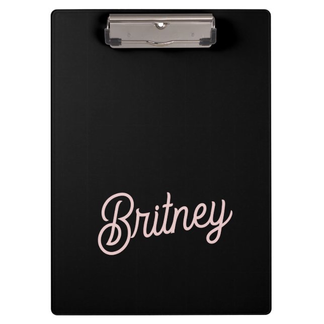 Modern Blush Dusty Pink Monogram and Name  Clipboard (Front)