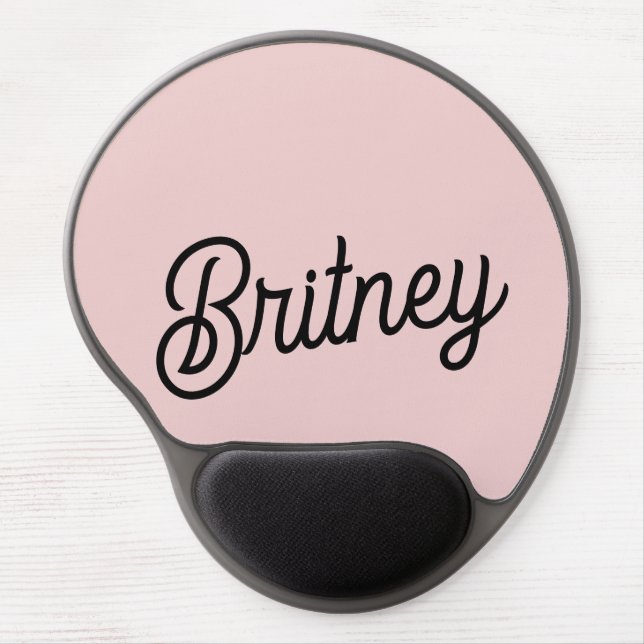 Modern Blush Dusty Pink Monogram and Name  Gel Mouse Pad (Front)
