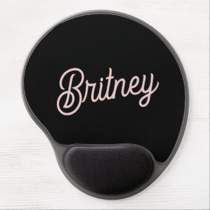 Modern Blush Dusty Pink Monogram and Name  Gel Mouse Pad