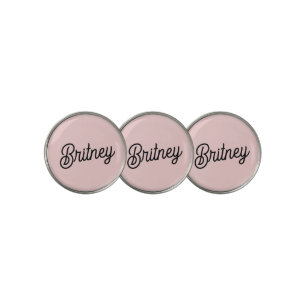 Modern Blush Dusty Pink Monogram and Name Golf Ball Marker