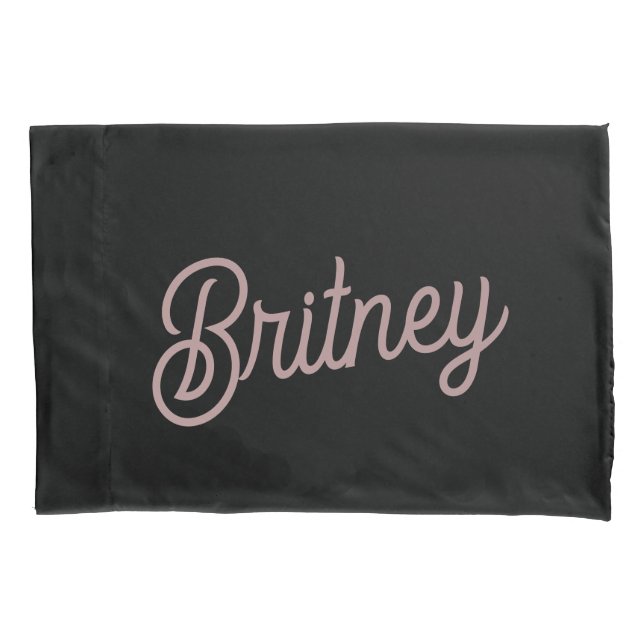 Modern Blush Dusty Pink Monogram and Name  Pillow Case (Front)