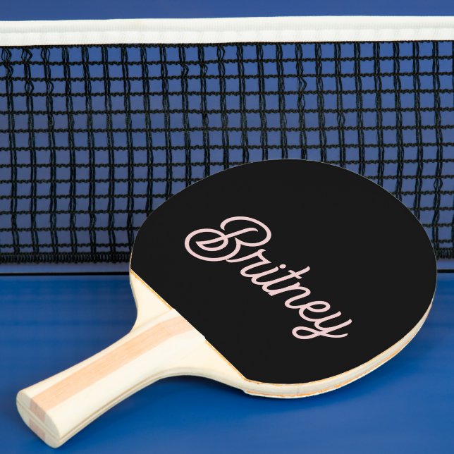 Modern Blush Dusty Pink Monogram and Name  Ping Pong Paddle (Insitu)