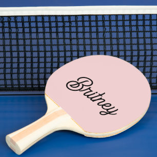 Modern Blush Dusty Pink Monogram and Name Ping Pong Paddle
