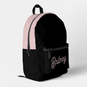 Modern Blush Dusty Pink Monogram and Name Printed Backpack