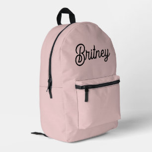 Modern Blush Dusty Pink Monogram and Name Printed Backpack