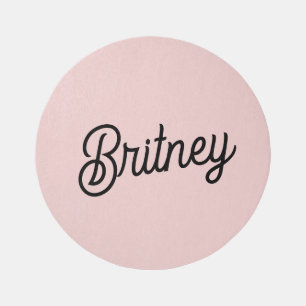 Modern Blush Dusty Pink Monogram and Name  Rug