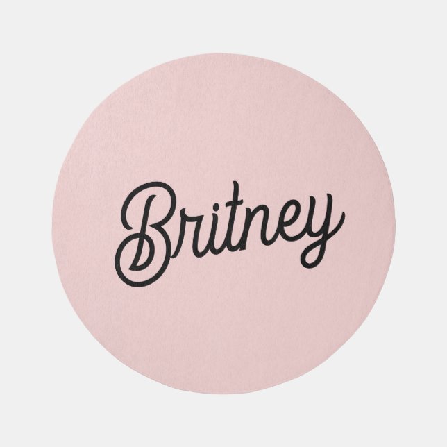Modern Blush Dusty Pink Monogram and Name  Rug (Front)