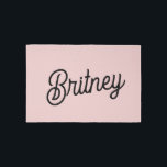 Modern Blush Dusty Pink Monogram and Name  Rug<br><div class="desc">The Modern Blush Dusty Pink Monogram and Name Rug is a chic and personalized addition to your home decor. This rug features a soft blush dusty pink color and is customized with your monogram and name in a contemporary script. Crafted from high-quality materials, it adds both comfort and style to...</div>