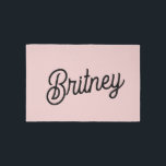 Modern Blush Dusty Pink Monogram and Name  Rug<br><div class="desc">The Modern Blush Dusty Pink Monogram and Name Rug is a chic and personalized addition to your home decor. This rug features a soft blush dusty pink color and is customized with your monogram and name in a contemporary script. Crafted from high-quality materials, it adds both comfort and style to...</div>
