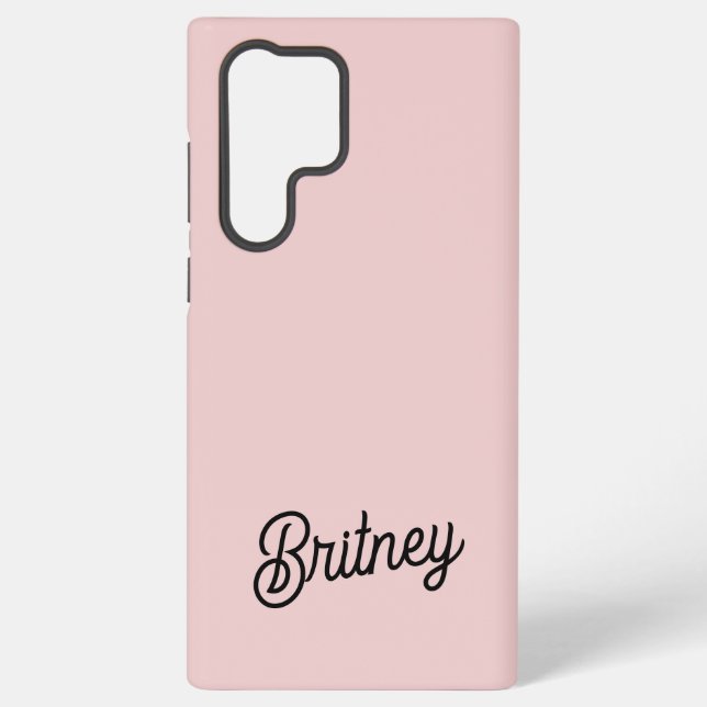 Modern Blush Dusty Pink Monogram and Name Samsung Galaxy Case (Back)