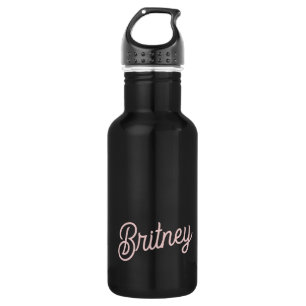 Modern Blush Dusty Pink Monogram and Name  Stainless Steel Water Bottle