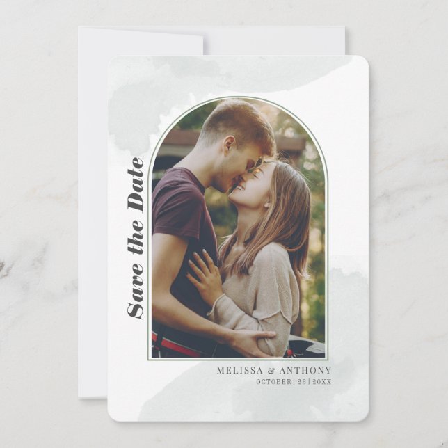 Modern Blush Elegant Photo Save The Date (Front)