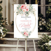 Modern Blush Floral Bridal Shower Welcome