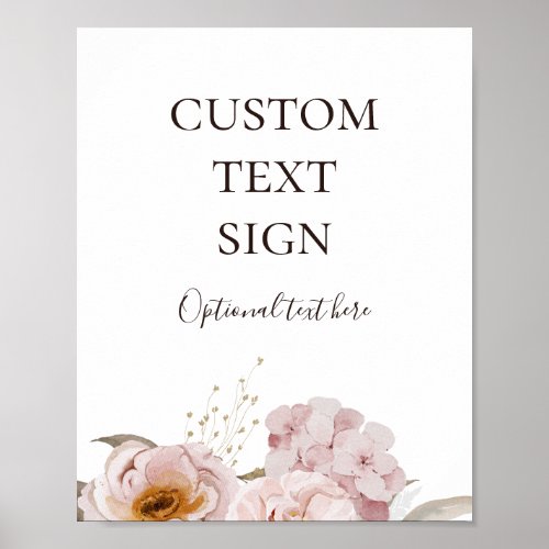 Modern Blush Floral  Cards and Gifts Custom Poster