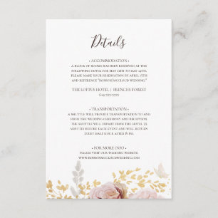 Modern Blush Floral Details Enclosure Card