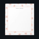 Modern Blush Floral Dots Pattern Personalized Notepad<br><div class="desc">Customizable pink floral notepad. It features a mixed pattern of blush flowers and dots. Personalize by adding names and other details This pink floral notepad is perfect as a gift.</div>