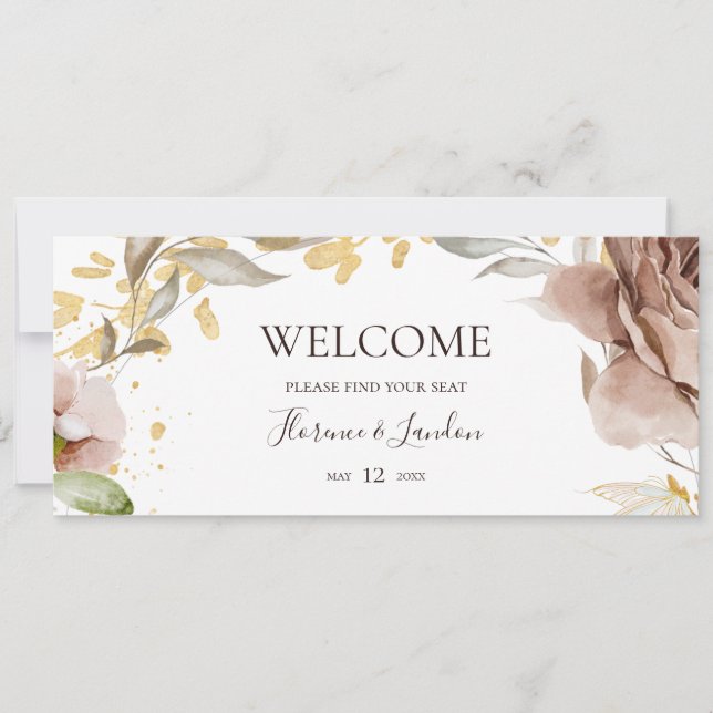 Modern Blush Floral | Hanging Seating Chart Header (Front)