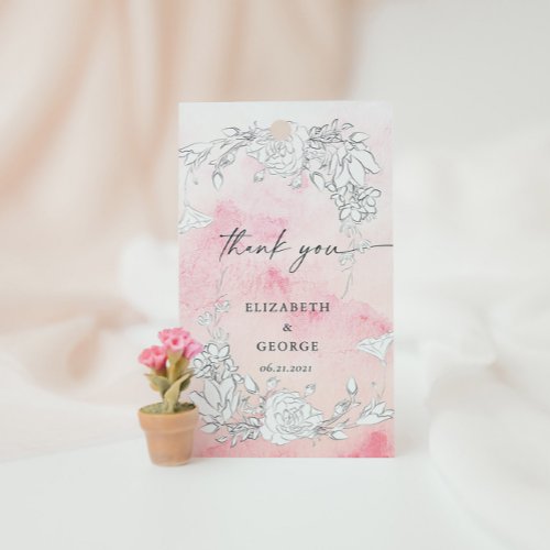 modern blush floral monogram wedding gift tags
