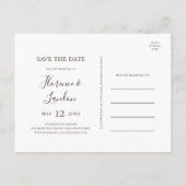 Modern Blush Floral Navy Save The Date Postcard (Back)
