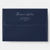 Modern Blush Floral | Navy Wedding Invitation Enve Envelope (Back (Top Flap))