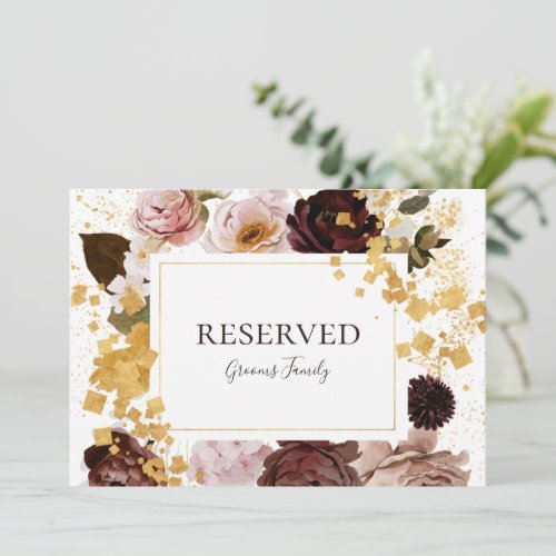 Modern Blush Floral   Reserved Sign