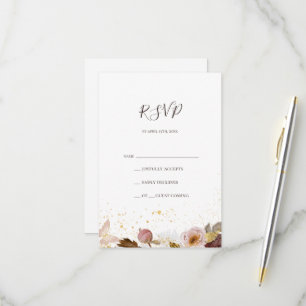 Modern Blush Floral RSVP Card