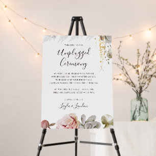 Modern Blush Floral   Unplugged Ceremony Foam Board