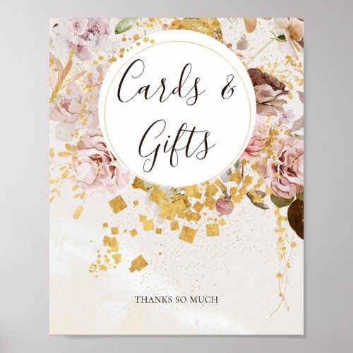 Modern Blush Floral  Watercolor Cards and Gifts Poster