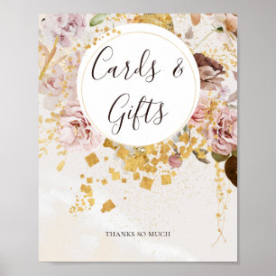 Modern Blush Floral Watercolor Cards and Gifts Poster