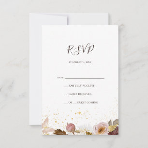 Modern Blush Floral Watercolor RSVP Card