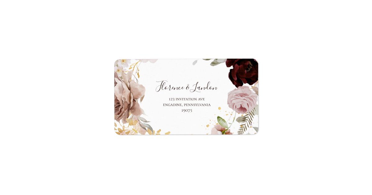 Modern Blush Floral | Wedding RSVP Address Labels | Zazzle