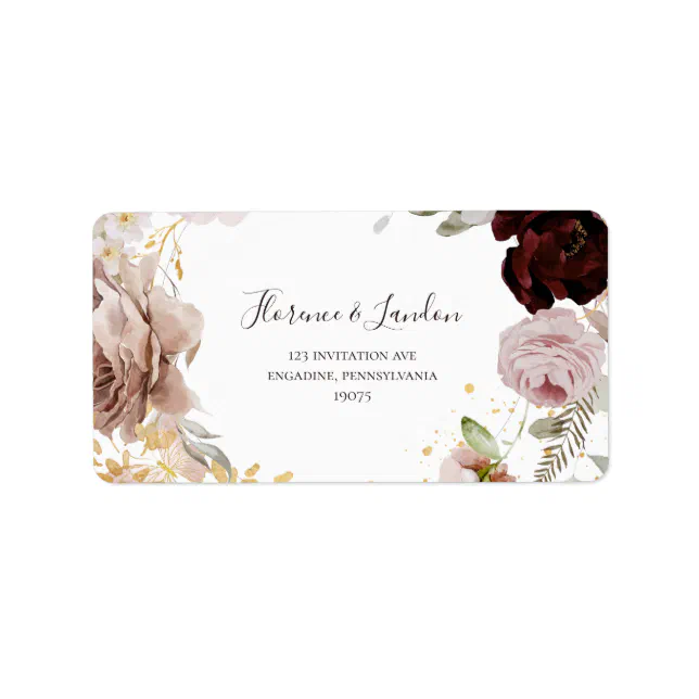 Modern Blush Floral | Wedding RSVP Address Labels | Zazzle