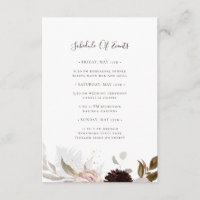 Modern Blush Floral | Wedding Schedule of Events