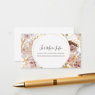 Modern Blush Floral Wedding Website Enclosure Card