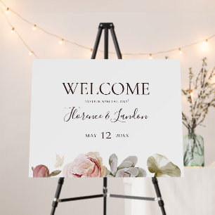 Modern Blush Floral Welcome Foam Board