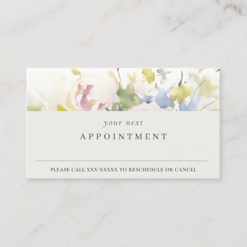 Modern Blush Lilac Rose Floral Bunch Appointment Business Card