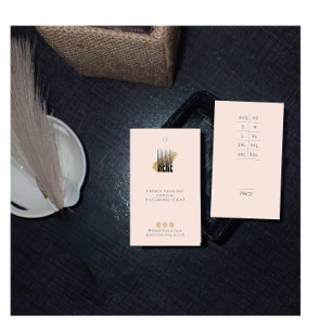 Modern Blush Logo Clothing Price tag w/ Size Chart
