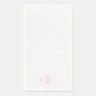 Modern Blush Monogram White Wedding  Paper Guest Towels
