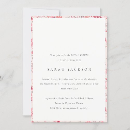 Modern Blush Paisley Typography Bridal Shower Invitation