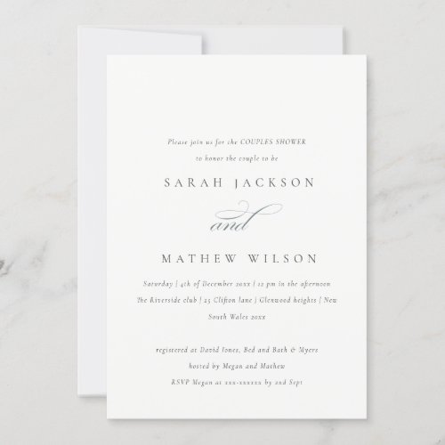 Modern Blush Paisley Typography Couples Shower Invitation