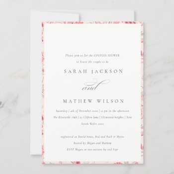 Modern Blush Paisley Typography Couples Shower Invitation by YellowFebPaperie at Zazzle
