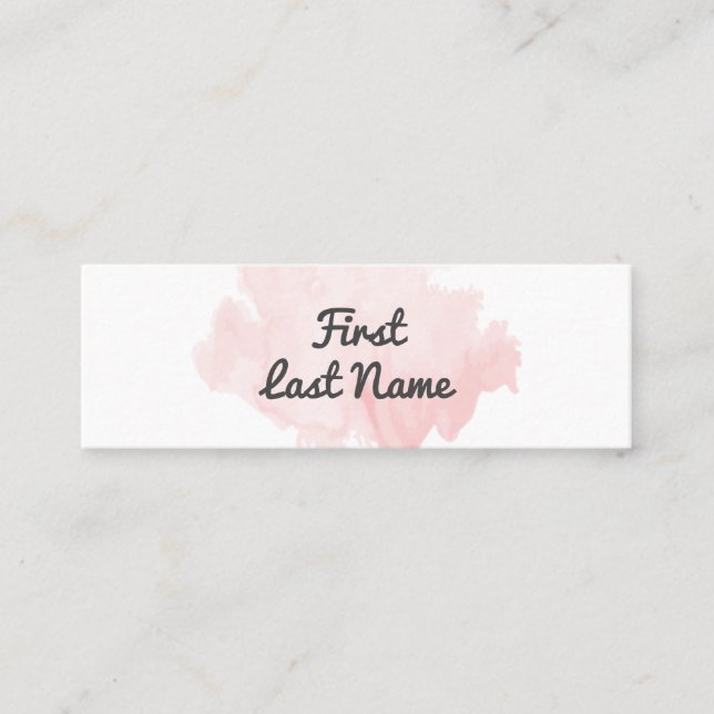 Modern Blush PalePink Watercolor Min Business Card (Front)