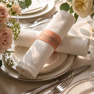 Modern Blush Personalized Wedding Napkins Napkin Bands