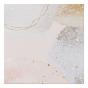 Modern blush pink abstract art faux canvas print